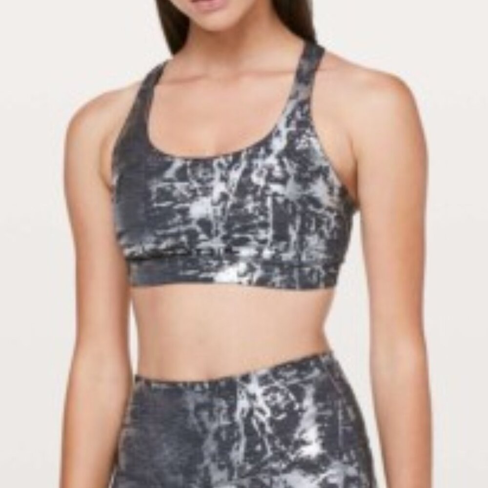 Lululemon Energy Bra Gray Silver Metallic